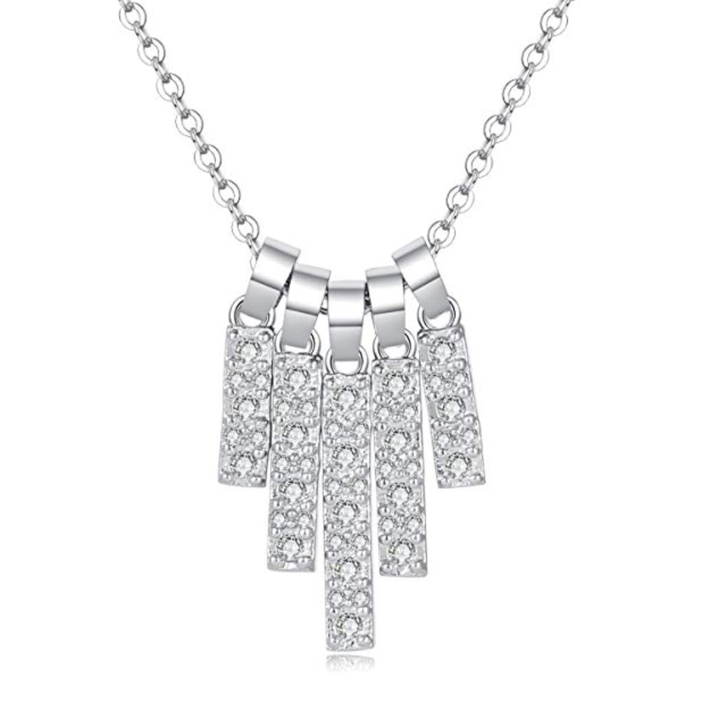 Layered Necklace Hypoallergenic 18K White Gold